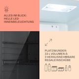 thumbnail of Beersafe M Quartz Kühlschrank 33 Liter 2 Böden Panoramaglastür Weiß