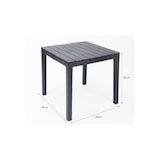 thumbnail of Mesa de jardim Bali, plástico, 78 x 78 cm, aspeto madeira, angular, antracite