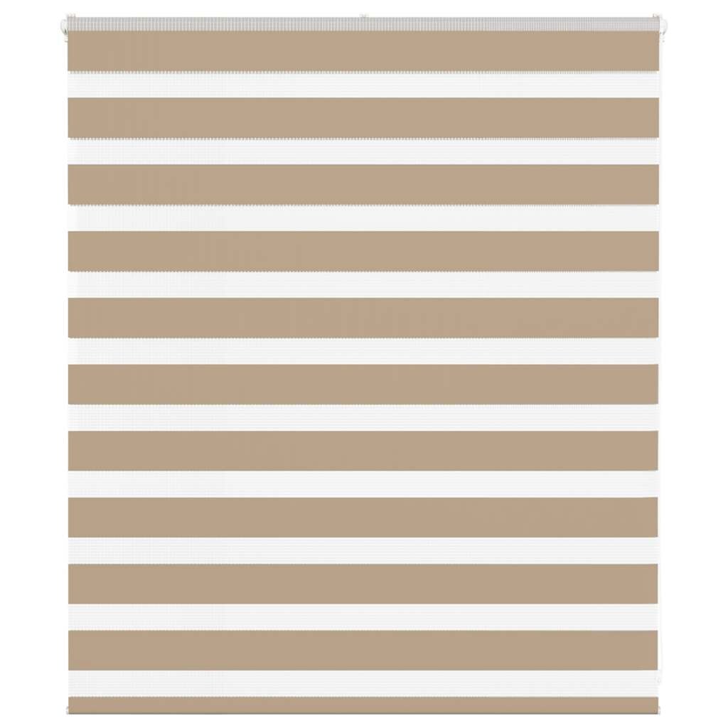 vidaXL Doppelrollo Sandbraun 130x100 cm Stoffbreite 125,9 cm Polyester