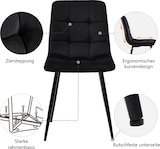 thumbnail of Essgruppe ausziehbar Esstisch mit 4 Samtstühlen 75x160x80 cm Weiß+Schwarz MDF Metall, modernes Set für Küche und Esszimmer
