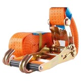 thumbnail of 2x Profi Ratschen Spanngurt Spanngurte Zurrgurt 2-tlg 6m 4t 4to 4000kg TÜV/GS ORANGE