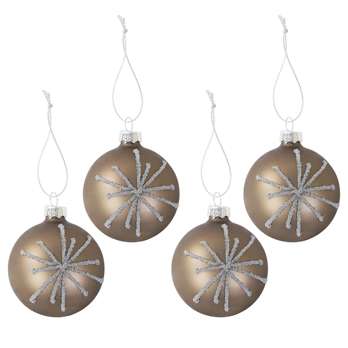 Glas-Christbaumkugeln Perla 4er-Set Weihnachtsbaumkugeln Tannenbaumschmuck 6cm