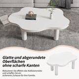 thumbnail of Wolkenförmiger Couchtisch 100x70x40 cm MDF PVC Vierbein Design abgerundete Kanten platzsparend kompakt Wohnzimmer Beistelltisch weiß