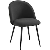 thumbnail of Set mit 4 gepolsterten Esszimmerstühlen aus Bouclé, Sessel für Wohnzimmer, Küche, modernes Design, Metallbeine, 53 x 44 x 81 cm, dunkelgrau