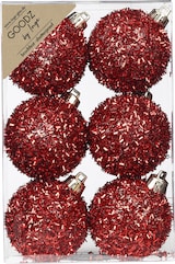 thumbnail of 6 Weihnachtskugeln 6cm Kunststoff Christbaumkugeln Weihnachtsbaumkugeln rot