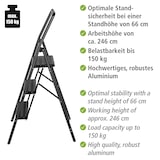 thumbnail of WENKO Alu-Klapptrittleiter Compact 3-stufig Dunkelgrau