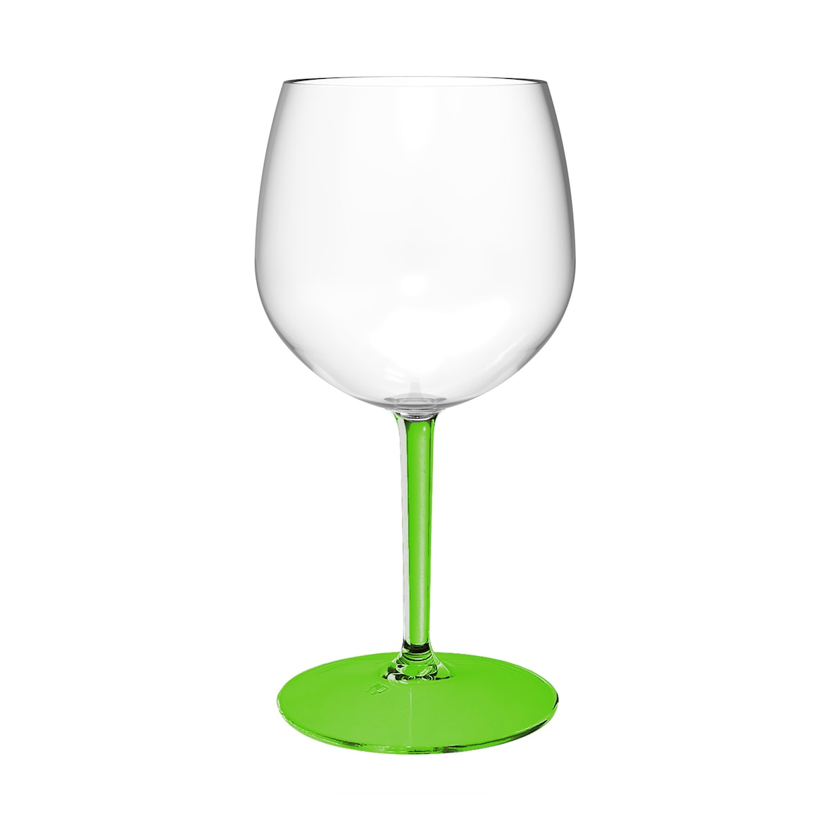 Goldplast Bicchiere Ballon con Gambo Verde Trasparente 582cc in TRITAN - Set di 6 pezzi. Infrangibile, Lavabile in lavastoviglie, Riutilizzabile.