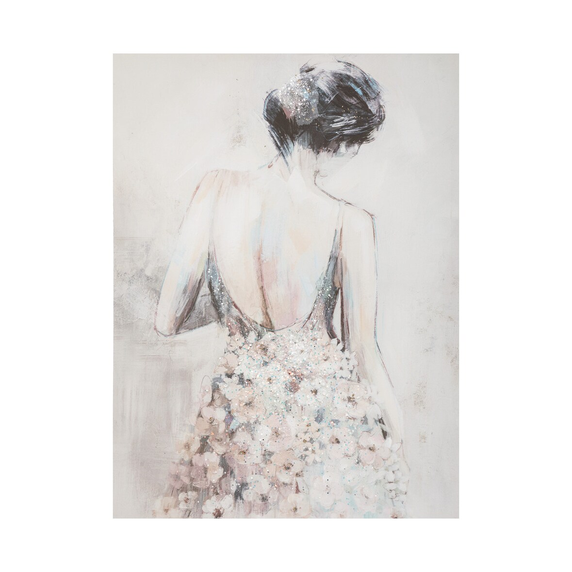 Tableau Toile murale peinte Femme avec relief 58 x 78 cm