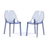 thumbnail of Set 2 Sedie in policarbonato trasparente, impilabili, monoblocco, resistenti, design moderno, ideale per soggiorno, cucina, bar, ristoranti -LUCE- Blu