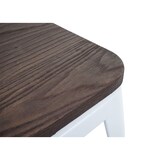thumbnail of Barhocker inkl. Holz-Sitzfläche | Sitzhöhe 76cm | Metall Industriedesign stapelbar | Weiß | Barstuhl Tresenhocker