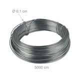 thumbnail of Relaxdays Bindedraht, 2er Set, 1mm Ø, 50m Länge, verzinkt, dünn, Gartenarbeit & Basteln, rostfreier Draht, Stahl, silber