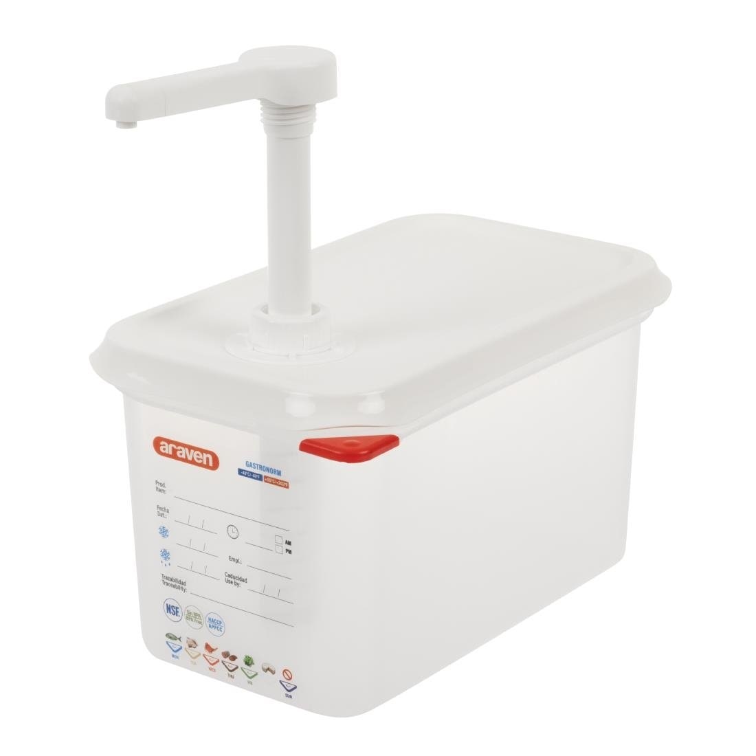 Distributeur de sauce à pompe Araven GN 1/4