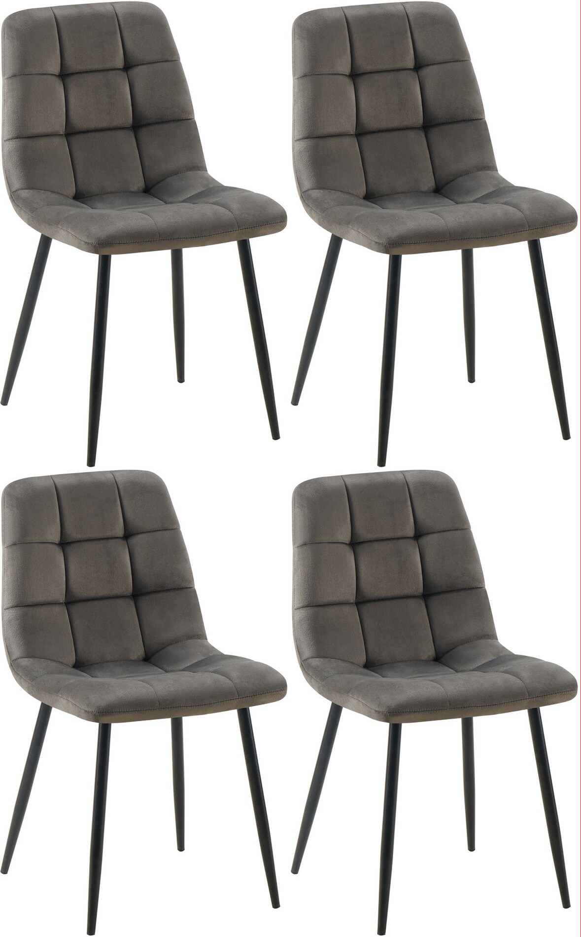 CHEFGASTRO 4er Set Esszimmerstuhl SAO PAULO HxBxT 84x45x55cm Samt Anthrazit Küchenstuhl