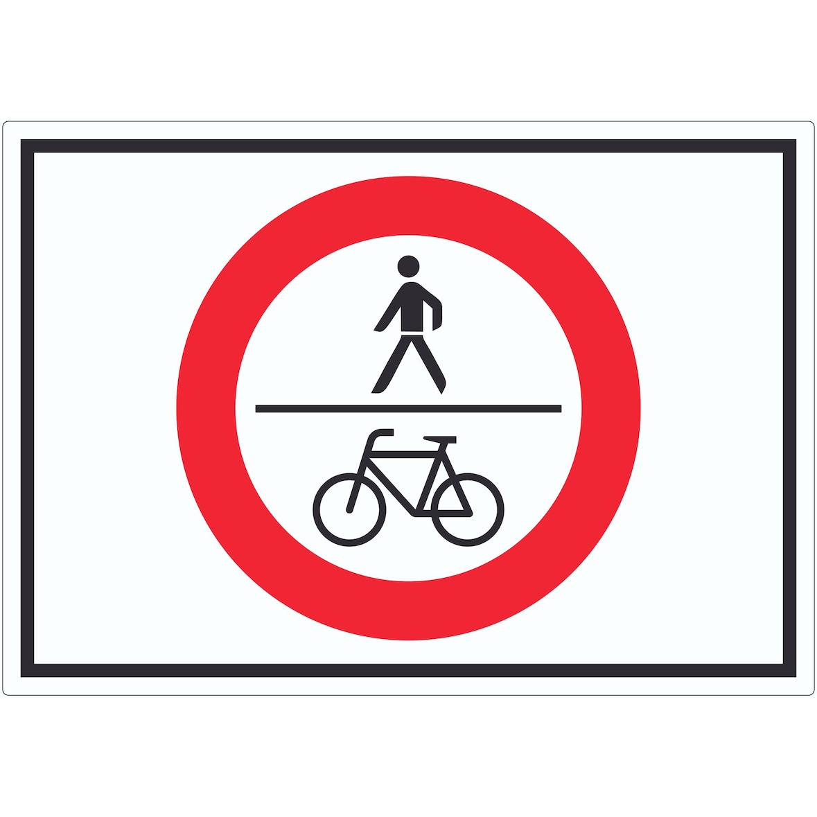 Für Fußgänger und Radfahrer verboten Symbol Aufkleber A3 (297x420mm)