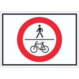 thumbnail of Für Fußgänger und Radfahrer verboten Symbol Aufkleber A3 (297x420mm)