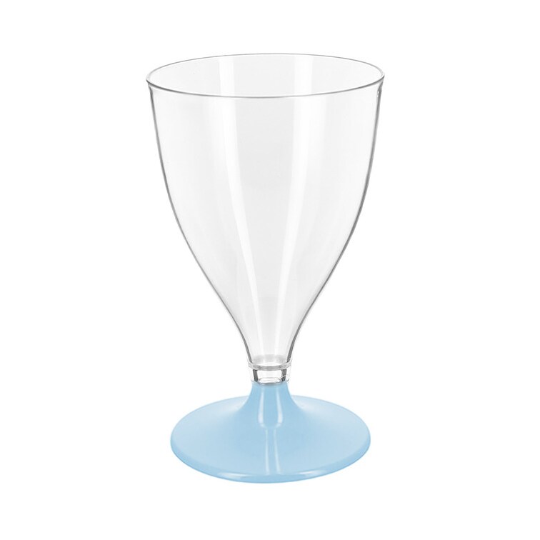 MONOUSO - Copa Reutilizable Durable PS Pie Azul Vino 200ml 2P (48 Uds)
