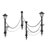 thumbnail of Helloshop26 - Barriera a catena con 2 luci solari e 2 pali di illuminazione decorativa 2402026