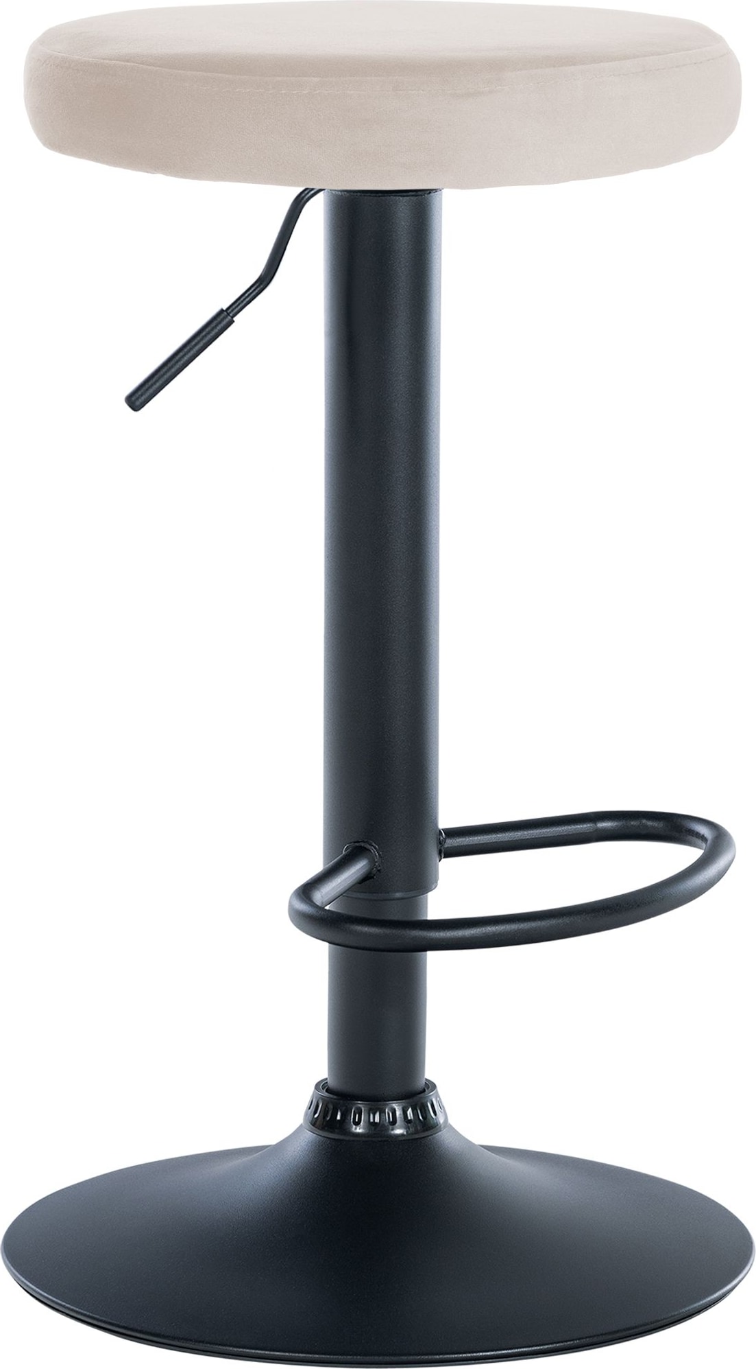 Barhocker Ponte Samt-Bezug creme/schwarz