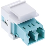 thumbnail of InLine® LWL Keystone Snap-in Kupplung weiß, Duplex LC/LC, multimode, türkis