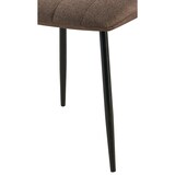 thumbnail of Décoshop26 - Conjunto de 4 cadeiras de jantar com costura decorativa vertical assento em tecido marrom e pés de metal preto 10_0007500