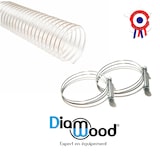 thumbnail of 10M Tuyau Flexible Aspiration Poussières Copeaux Bois PU Acier Cuivré D. 80mm + 2 Colliers Serrage - Diamwood