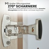 thumbnail of bümö Sideboard Buche/Silber mit Flügeltüren & Regal  - Büromöbel Sideboard mit Schubladen Holz 166cm breit, 45cm schmal, Büro Schrank für Flur oder