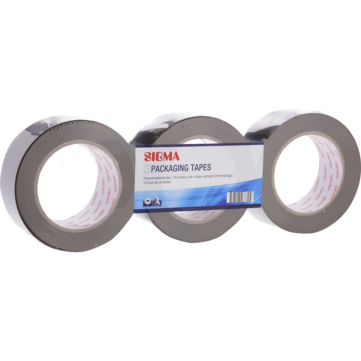 SIGMA Klebeband, 45 mm x 100 m, braun, 3 Stück