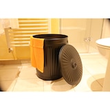 thumbnail of Jinfa kleiner Mülleimer mit deckel vintage Komposteimer Küche Metall retro Oscar Tonne Metalleimer schwarz klein Ø 21,5 cm - 7L