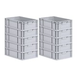 thumbnail of PROREGAL 10x Eurobox NextGen Grip | HxBxT 17x40x60cm | 34 Liter | Griffe geschlossen | Glatter Boden | Eurobehälter