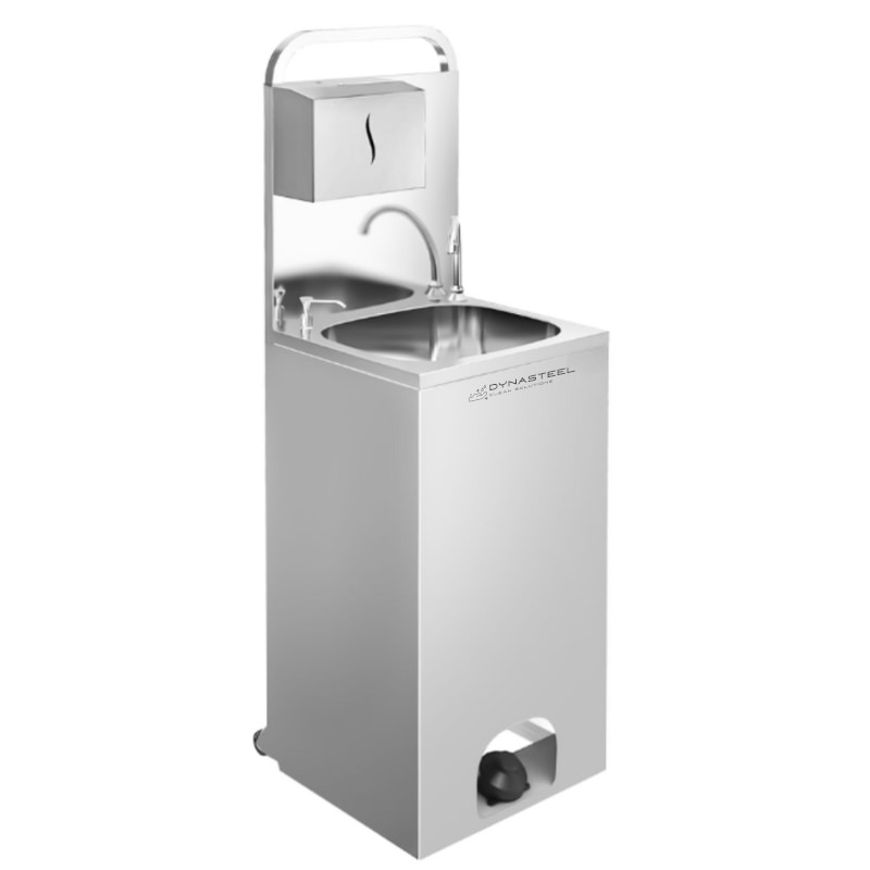 Lave-Mains Autonome Mobile avec Savon et Distributeur de papier - Dynasteel