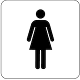 thumbnail of Schild Piktogramm WC Damen, Kunststoff, 160x160 mm