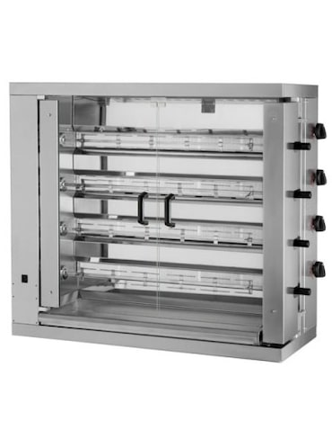 Rôtissoire verticale à gaz - 4 broches - 24 poulets | MCM - 4EG