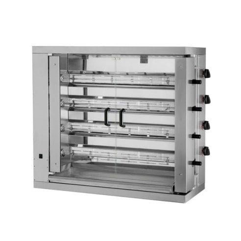 Rôtissoire verticale à gaz - 4 broches - 24 poulets | MCM - 4EG