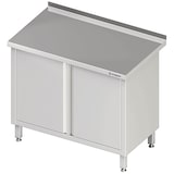 thumbnail of Stalgast Edelstahl Arbeitsschrank mit Flügeltüren, 900x700x850 mm, mit Aufkantung, verschweißt