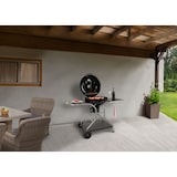 thumbnail of Barbecuetrolley HWC-N16, houtskool barbecue ketel barbecue tuinbarbecue met deksel drie schappen, staal email 143x131x66cm zwart