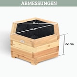 thumbnail of Pflanzkasten Holz 6-eckig MICHA - Inkl. Vlies und Handschuhe | Pflanzkübel Tannenholz Blumenkasten Blumenkübel Blumentopf Terrasse, 46cm Breit