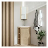 thumbnail of Meuble d'angle sur pieds SORRENTO avec vasque, robinet et armoire de toilette