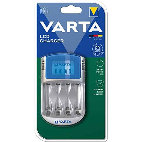 Varta 57070 LCD Charger für 2 oder 4 Mignon/AA oder Micro/AAA