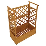 thumbnail of Hochbeet HWC-P67, Pflanz-/Blumenkasten Pflanzkübel Rankgitter Rankhilfe Spalier Holz FSC® 114x85x44cm ~ natur