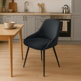 thumbnail of Esszimmerstuhl PUNAR - Samt Schwarz 50x53x86 cm Schwarz | Essstühle Esszimmerstühle Küchenstühle Wohnzimmerstühle