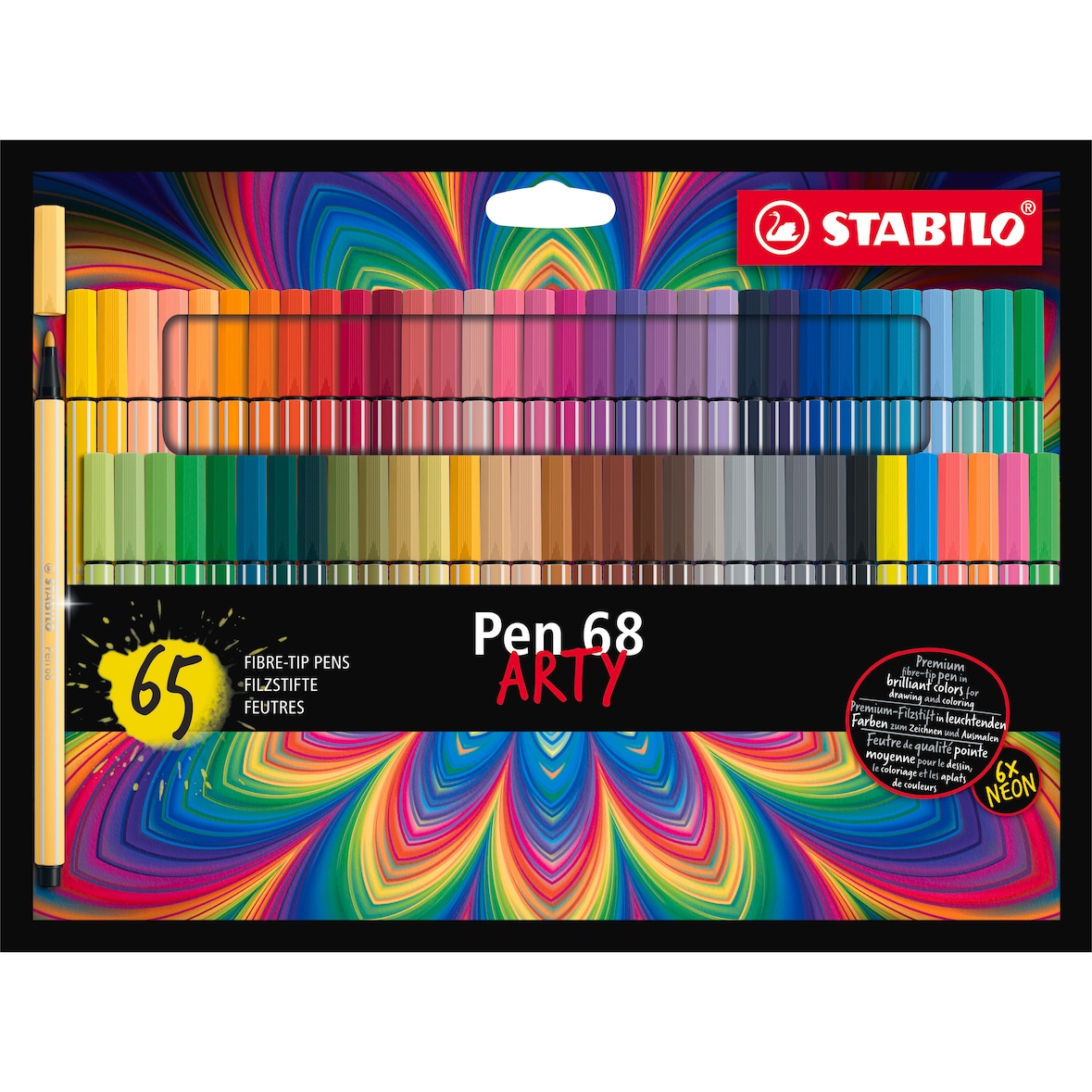 STABILO 65 feutres de dessin pointe moyenne Pen 68 ARTY