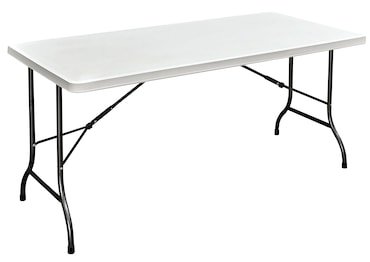 METRO PROFESSIONAL Table de banquet pliante, acier/plastique, 152 x 74 cm, blanc