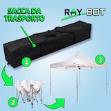 thumbnail of RAY BOT Gazebo pieghevole 3x3 verde professionale senza laterali PVC 350g
