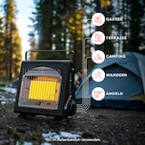 thumbnail of EVOCAMP tragbare Gasheizung, Heizstrahler kompakte Heizung für Zelte und Werkstätten, Sauerstoffmangelsicherung mit 28 Gaskartuschen 227g