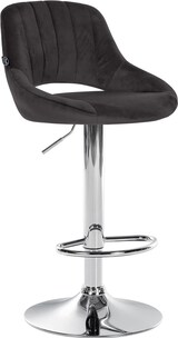 thumbnail of Décoshop26 - Barhocker x1 mit Drehfunktion und verstellbarer Fußstütze in schwarzem Samt und Metall 10_0005216