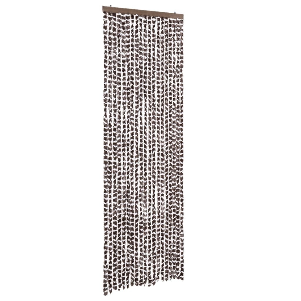 vidaXL Fliegenvorhang Braun und Weiß 56x200 cm Chenille
