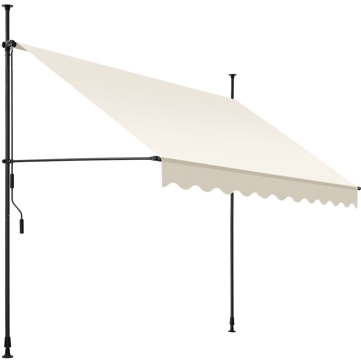 tectake Store à pince sans perçage avec manivelle, réglable en hauteur - 250 x 180 cm, beige - 404960
