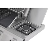 thumbnail of Tarrington House Barbecue a gas con 4 bruciatori principali + 1 laterale Glenwood, area cottura 41 × 71 cm, tavolino, con ruote, Edelstahl, grigio