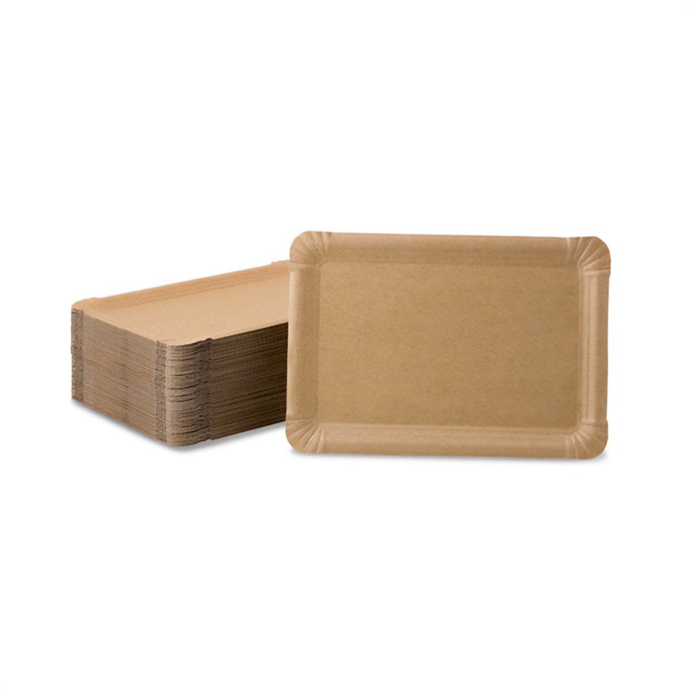 greenbox - Pappteller 18,5 x 27 cm, braun, rechteckig, 250 St.