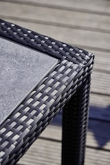 thumbnail of METRO Professional Mesa de comedor gastro Barbados, aluminio / ratán PE/ Tablero DPC, 90 x 90 x 74 cm, resistente a la intemperie, negro